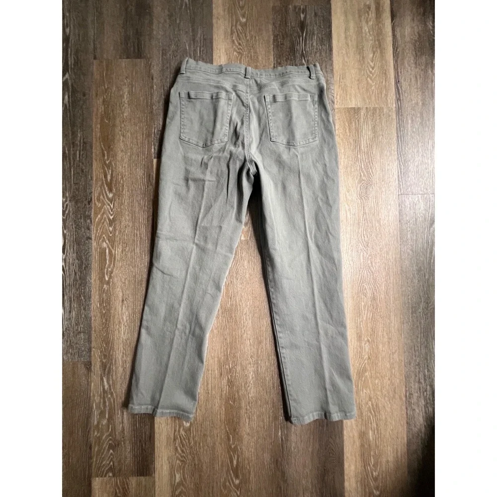 Gloria Vanderbilt Amanda Jeans Women 14 Green Excellent High Rise Tapered Leg